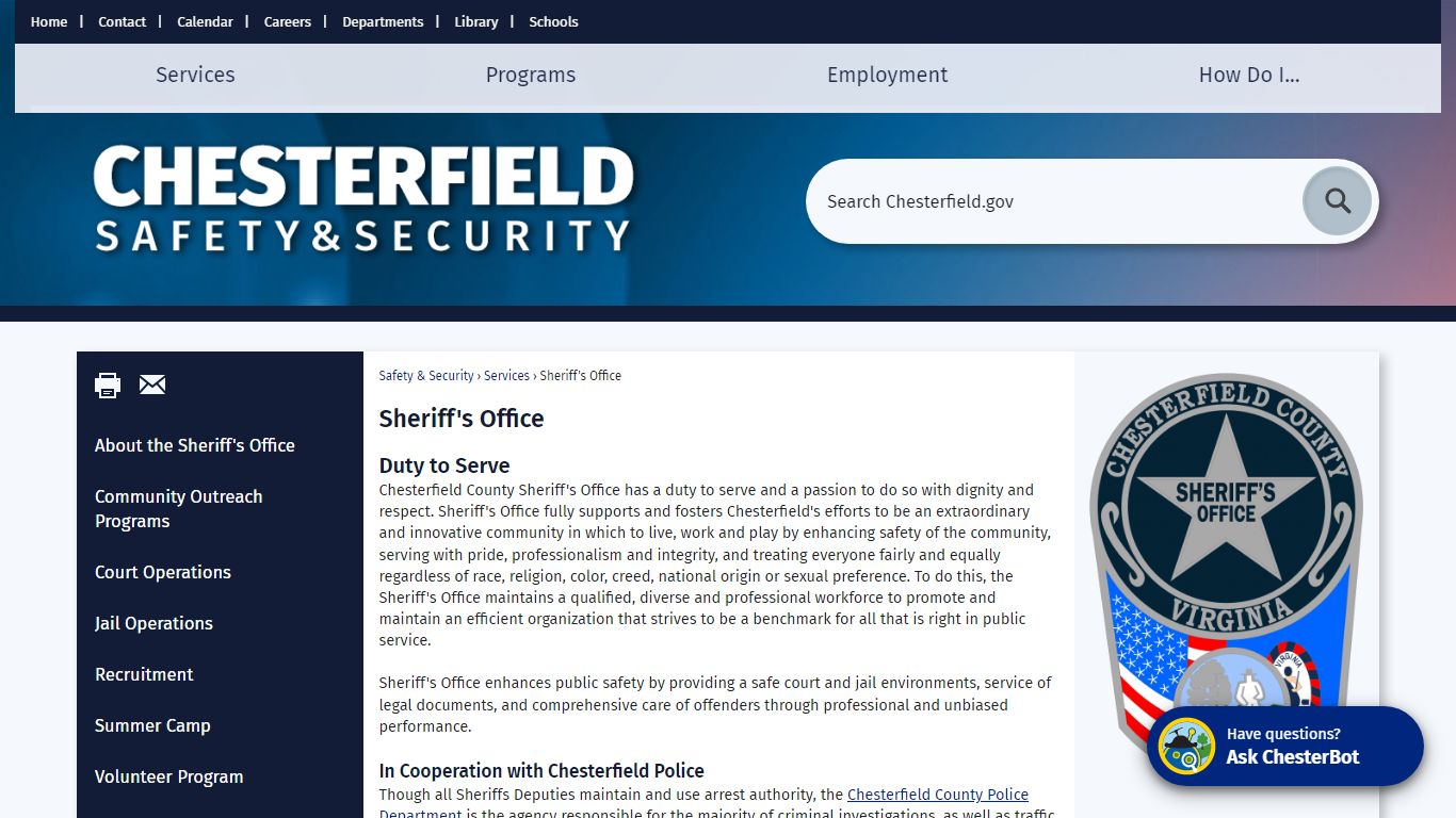 Sheriff's Office | Chesterfield County, VA